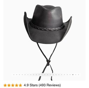 Black Western Style Hat Leather Accessory